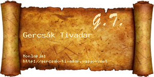 Gercsák Tivadar névjegykártya
