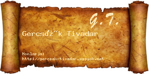 Gercsák Tivadar névjegykártya